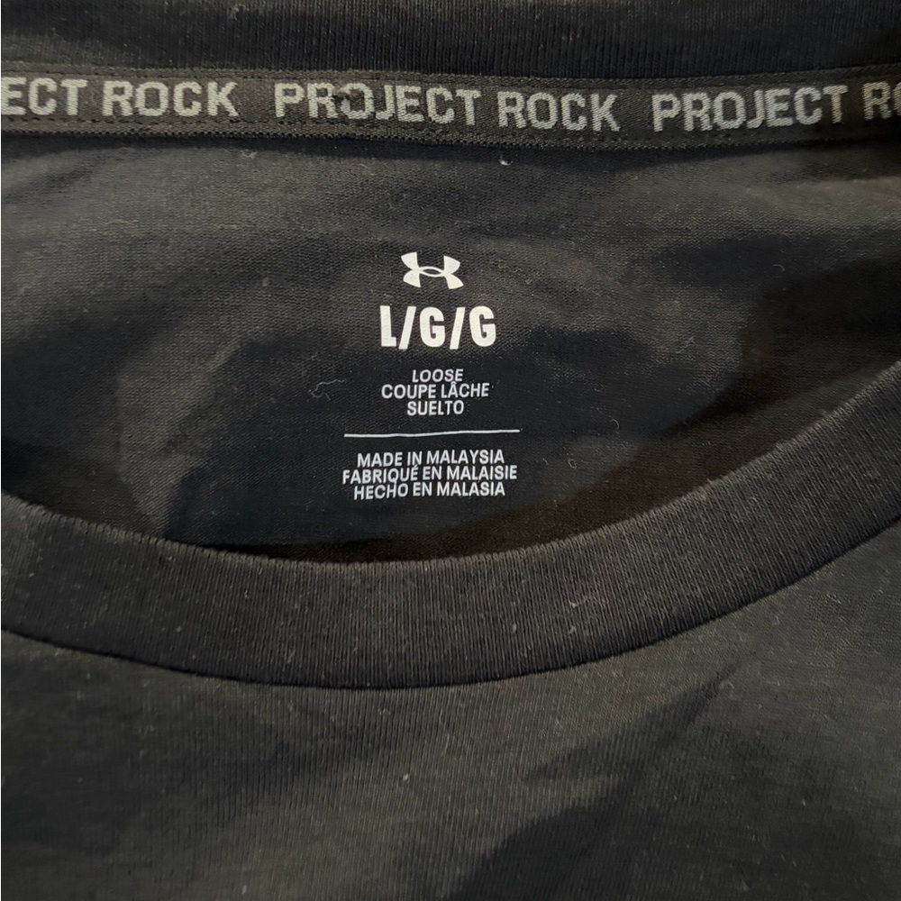 Men’s used Project Rock iron paradise Under armour black shirt size L large - Picture 2 of 4